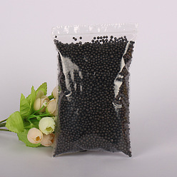 Noir Petites boules de mousse artisanales, ronde, pour la fabrication d'artisanat de vacances de mariage bricolage, remplisseurs de boîtes-cadeaux, noir, 2~4mm, environ 5000 pcs / sachet 