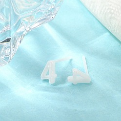 Blanco Pendientes de cerámica con circonitas biocerámicas hipoalergénicas., número 4, sin decoloración y sin níquel, blanco, 7x5 mm