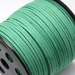 Medium Sea Green Faux Suede Cord, Faux Suede Lace, Medium Sea Green, 2.7x1.4mm, about 98.42 yards(90m)/roll