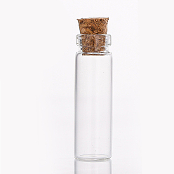 Прозрачный Мини-контейнеры для бутылок из боросиликатного стекла, бутылка желаний, с пробкой, колонка, прозрачные, 1.1x3.5 см, емкость: 2 мл (0.07 жидких унций)
