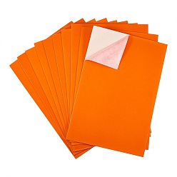 Dark Orange Jewelry Flocking Cloth, Self-adhesive Fabric, Dark Orange, 40x28.9~29cm, 12sheets/set