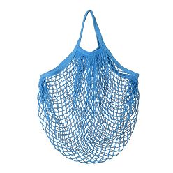 Blue Portable Cotton Mesh Grocery Bags, Reusable Net Shopping Handbag, Blue, 48.05cm, Bag: 38x36x1cm. 