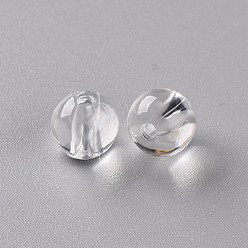 Clair Perles acryliques transparentes, ronde, clair, 10x9mm, trou: 2 mm, environ 940 pcs / 500 g