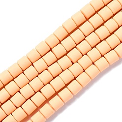 Saumon Clair Brins de perles en argile polymère, colonne, saumon clair, 5~7x6mm, Trou: 1.5~2mm, Environ 61~69 pcs/chapelet, 15.74 pouce