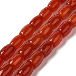 Rouge Foncé Naturels teints perles de jade brins, ovale, rouge foncé, 11.5~12x7.5~8mm, Trou: 0.8mm, Environ 29~32 pcs/chapelet, 12.99''~15.16'' (33~38.5 cm)