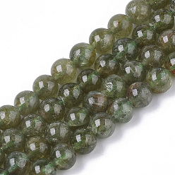 Granate Granate verdes naturales hebras, cuentas de andradita, rondo, 6 mm, agujero: 1 mm, sobre 67 unidades / cadena, 16.14 pulgada (41 cm)