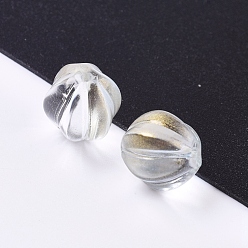 Claro Perlas de vidrio transparentes, con polvo del brillo, calabaza, Claro, 10.5 mm, agujero: 1 mm