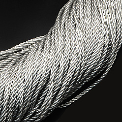 Silver Metallic Cord, Silver, 2~3mm, about 103.89 yards(95m)/bundle