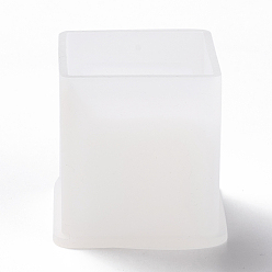 Ivoire Moules en silicone pour bougeoir bricolage, moules en plâtre de ciment de béton, moule de petits pots succulents bricolage, cube, blanc crème, 61x62x62mm, diamètre intérieur: 50x51 mm