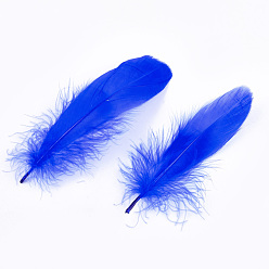 Bleu Accessoires de costumes de plumes d'oie, teint, bleu, 135~165x38~48 mm, sur 500 PCs / sac