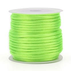 Green Yellow Nylon Cord, Satin Rattail Cord, for Beading Jewelry Making, Chinese Knotting, Green Yellow, 2mm, about 10.93 yards(10m)/roll