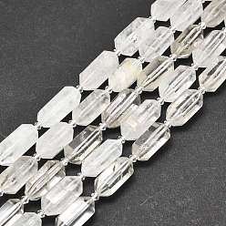 Cristal de cuarzo De perlas de cristal de cuarzo natural hebras, cuentas de cristal de roca, facetados, puntiaguda / bala de doble terminación, 25~27x13~15x12~13 mm, agujero: 1.2 mm, sobre 12~13 unidades / cadena, 15.35 pulgada (39 cm)