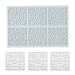 Gainsboro Flower Pattern Square DIY Silicone Molds, Fondant Molds, Resin Casting Molds, for Chocolate, Candy, UV Resin & Epoxy Resin Craft Making, Gainsboro, 197x133x20mm