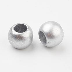 Матовый Серебристый Цвет CCB пластиковые шарики, рондель, матовое серебро, 10x8 мм, отверстие : 5 мм