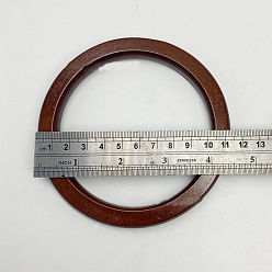 Saddle Brown Wood Bag Handle, Ring-shaped, Bag Replacement Accessories, Saddle Brown, 11.5x1.2cm, Inner Diameter: 9.1cm