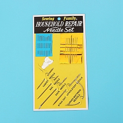 Color de Acero Inoxidable 25 juego de agujas de coser a mano de acero resistente, aguja doblada y recta para tapicería, cuero, reparación de lonas de alfombras, aguja en forma de u para encuadernación, color acero inoxidable, embalaje: 180x95x3 mm