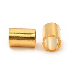 Chapado en Oro Real de 24K 304 bolas de acero inoxidable, abalorios de grande agujero, columna, real 24 k chapado en oro, 8.5x6 mm, agujero: 5 mm