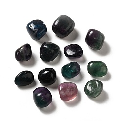 Fluorite Natural Fluorite Beads, Tumbled Stone, Healing Stones, for Reiki Healing Crystals Chakra Balancing, Vase Filler Gems, No Hole/Undrilled, Nuggets, 17~30x15~27x8~22mm
