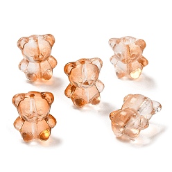 Orange Handmade Lampwork Beads, Bear, Orange, 14x12x9mm, Hole: 1.2mm