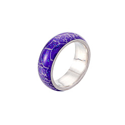 Purple Luminous Stainless Steel Finger Ring, Glow In The Dark Jewelry, Purple, Inner Diameter: 20mm