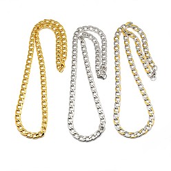 Mixed Color 304 Stainless Steel Curb Chain/Twisted Chain Necklaces, with Lobster Claw Clasps, Mixed Color, 21 inch~22 inch(53.3~55.9cm), 8mm