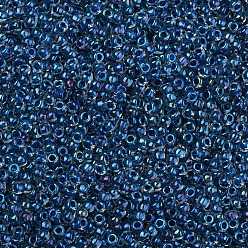 (193) Inside Color Luster Crystal/Dark Capri Lined TOHO Round Seed Beads, Japanese Seed Beads, (193) Inside Color Luster Crystal/Dark Capri Lined, 11/0, 2.2mm, Hole: 0.8mm, about 5555pcs/50g