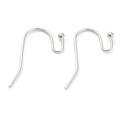 Stainless Steel Color 316 Surgical Stainless Steel Earring Hooks, Ear Wire, Stainless Steel Color, 21x12mm, 22 Gauge, Pin: 0.6mm