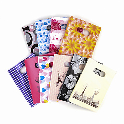 Couleur Mélangete Sacs en plastique imprimés, rectangle, couleur mixte, 18x13 cm