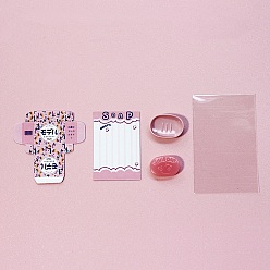 Pink Miniature DIY Soap Packing Kits, Micro Dollhouse Ornaments, Simulation Prop Decorations, Pink, 10~49x14~31x4mm, 5pcs/set