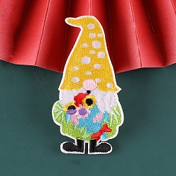 Цветок Рождество Санта-Клаус компьютеризированная вышивка ткань самоклеющиеся патчи, наклеить патч, аксессуары для костюма, аппликация, цветок, 60~80x39~55 мм