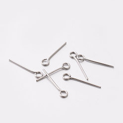Stainless Steel Color 304 Stainless Steel Eye Pin, Stainless Steel Color, 14x0.6mm, Hole: 1.6mm