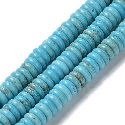 Howlite Chapelets de perles howlite naturelles , teint, disque, 6~6.5x2~2.5mm, Trou: 1mm, Environ 173~175 pcs/chapelet, 15.63~15.71'' (39.7~39.9 cm)