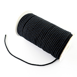 Black Nylon Thread, Eight Strands of Twisted Rope, 8-Ply, Black, 4mm, about 54.68 yards(50m)/roll