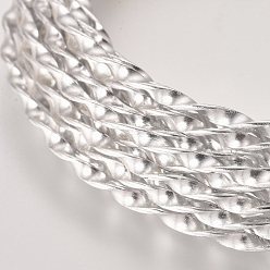 Silver Aluminum Wire, Twisted, Silver, 3mm, about 32.8 Feet(10m)/roll