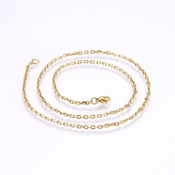 Oro 304 de acero inoxidable collares de cadena de cable, dorado, 17.71 pulgada (45 cm), 1.4 mm