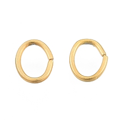 Oro 304 argollas de acero inoxidable, anillos del salto abiertos, oval, dorado, 6x4.5x0.7 mm, 21 calibre, diámetro interior: 3x4.5 mm