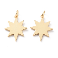 Real 18K Gold Plated Brass Charms, with Jump Rings, Long-Lasting Plated, Snowflake, Real 18K Gold Plated, 18x14x1mm, Jump Ring: 5x1mm, Inner Diameter: 3mm