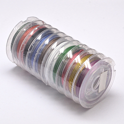 Mixed Color Tail Wire, Nylon-coated Stainless Steel, Mixed Color, 0.38mm, about 32.8 Feet(10m)/roll