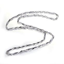 Stainless Steel Color 201 Stainless Steel Link Chain Necklaces, with Lobster Claw Clasps, Stainless Steel Color, 23.62 inch(60cm)