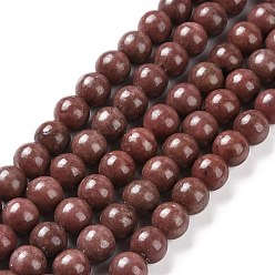 Rhodonite Natural Rhodonite Round Bead Strands, 10mm, Hole: 1mm, about 40pcs/strand, 15.7 inch