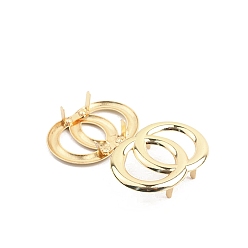 Oro Hebillas decorativas de aleación con forma de anillo, decoraciones bolsa, dorado, 3.6x5.2 cm