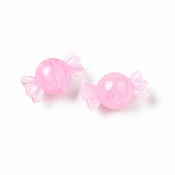 Pink Abalorios de acrílico, de piedras preciosas de imitación, caramelo, rosa, 9.5x18x10 mm, agujero: 2.5 mm, Sobre 830 unidades / 500 g