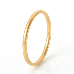 Oro 201 anillos de banda lisos de acero inoxidable, dorado, tamaño de 8, diámetro interior: 18 mm, 1.5 mm