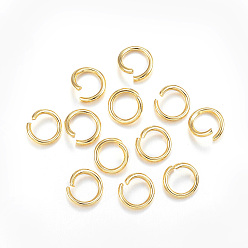 Golden 304 Stainless Steel Jump Rings, Open Jump Rings, Golden, 8x1.2mm