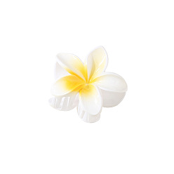 Blanco Pinzas para el cabello con garra de plástico en forma de flor, accesorios para el cabello para mujer niña, blanco, 80x80x40 mm