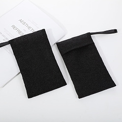 Черный Нейлоновые пенящиеся сетки, мыльная сетка, двухслойные сетки из пенопласта, для чистки лица, чёрные, 20x12 см