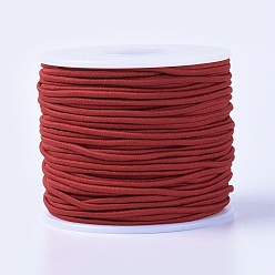 Brown Elastic Cord, Polyester Outside and Latex Core, Brown, 2mm, about 50m/roll, 1roll/box