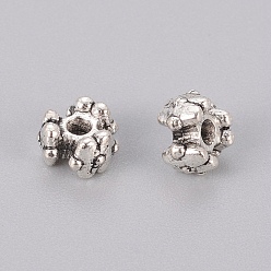 Antique Silver Tibetan Style Tri Spacer Beads, Cadmium Free & Nickel Free & Lead Free, Flower, Antique Silver, 6.5x4mm, Hole: 1.5mm
