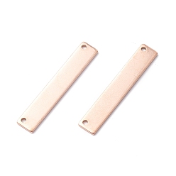 Розовое Золото Ионное покрытие (ip) 304 подвески из нержавеющей стали, прямоугольные, розовое золото , 35x6x1 мм, отверстие : 1.5 мм