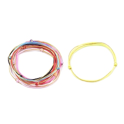 Couleur Mélangete Fabrication de bracelets multibrins en fil de nylon réglable, avec cordon métallique, couleur mixte, 0.2 cm, diamètre intérieur: 2~3-3/4 pouce (5~9.5 cm)